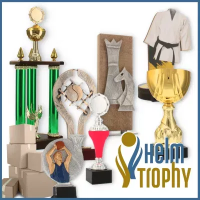 Ontdek de enorme selectie trofeeën voor elke sport bij Helm Trophy